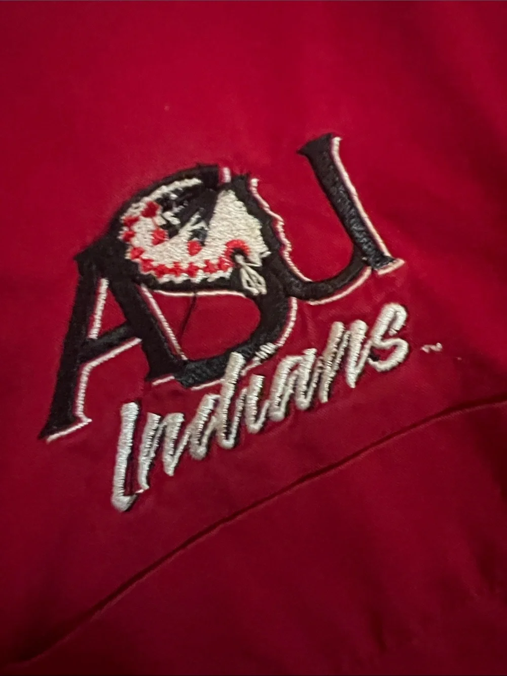 ASU Arkansas State Indians Oxford Shirt M Vintage Red Wolfs